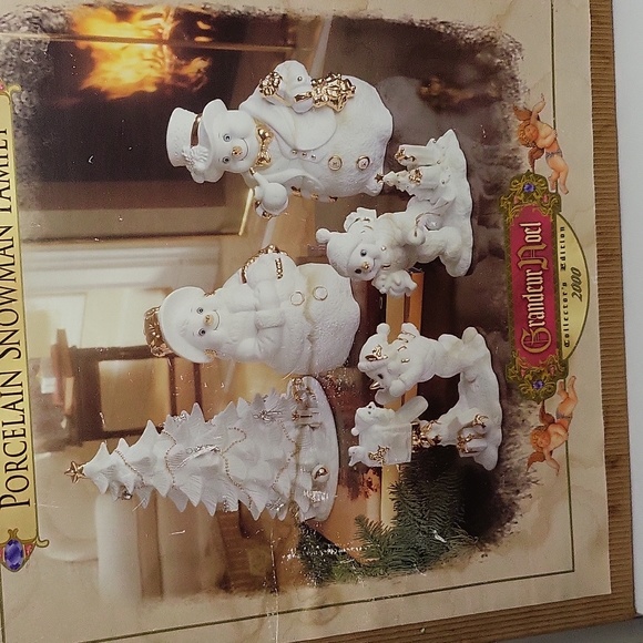 Grandeur Noel Porcelain  Snowman Family 2000 Collectors Edition 5pc Xmas Decor - Picture 13 of 16